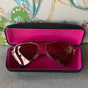 Diane Von Furstenberg Women's Aviator Sunglasses DVF101S 780 Rose Gold 58mm